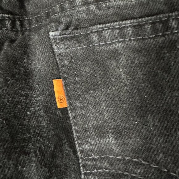 Vtg 1996 Levis 550 Mens 38x30 Black Relaxed Fit Tapered Leg Orange Tab Jeans - Picture 10 of 12